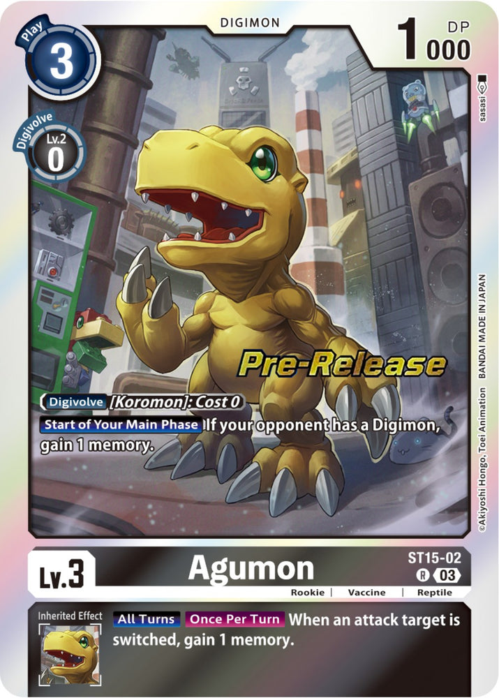 Agumon [ST15-02] [Mazo de inicio: Tarjetas de prelanzamiento del Dragón del Coraje] 