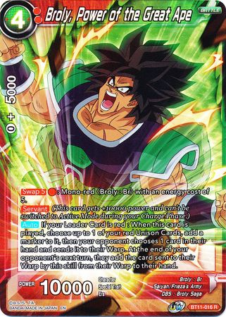 Broly, el poder del gran simio (BT11-016) [Vermilion Bloodline 2da edición] 