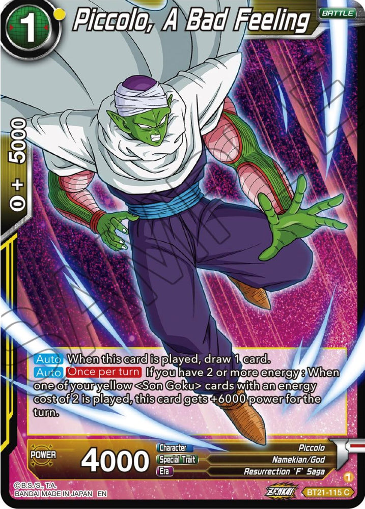 Piccolo, un mal presentimiento (BT21-115) [Resurgimiento salvaje] 