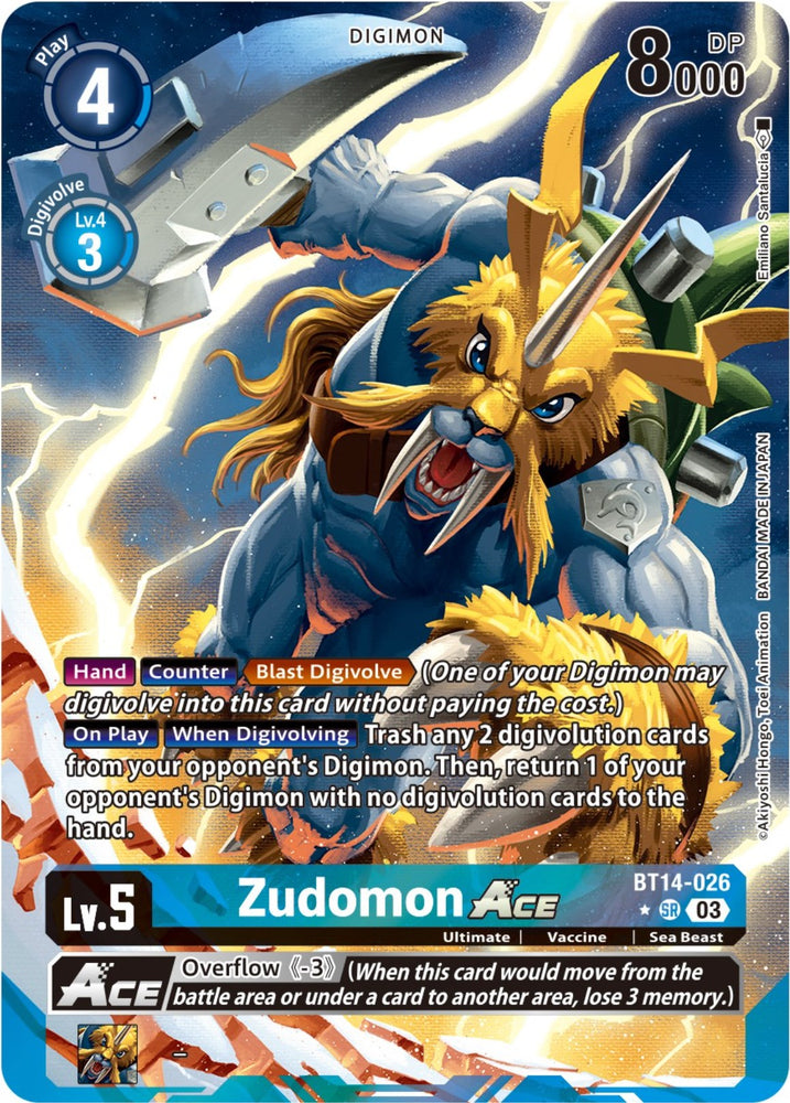 Zudomon Ace [BT14-026] (Arte alternativo) [Blast Ace Booster] 