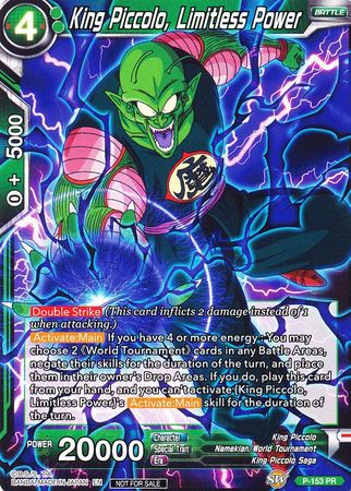 Rey Piccolo, poder ilimitado (potenciador de poder) (P-153) [Tarjetas de promoción] 