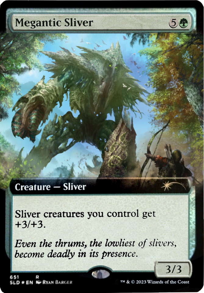 Megantic Sliver (arte extendido) [Promociones de lanzamiento de Secret Lair] 