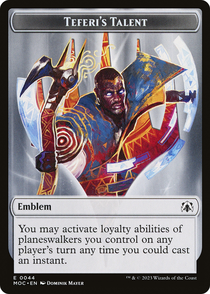 Elemental (02) // Ficha de doble cara del emblema del talento de Teferi [Fichas de Comandante de la Marcha de la Máquina] 