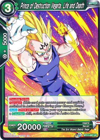 Príncipe de la Destrucción Vegeta, Vida y Muerte (BT11-067) [Línea de sangre bermellón] 