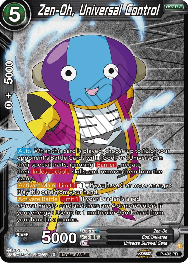 Zen-Oh, Universal Control (Ganador del paquete de torneos de la serie Zenkai Vol.3) (P-493) [Tarjetas de promoción de torneos] 