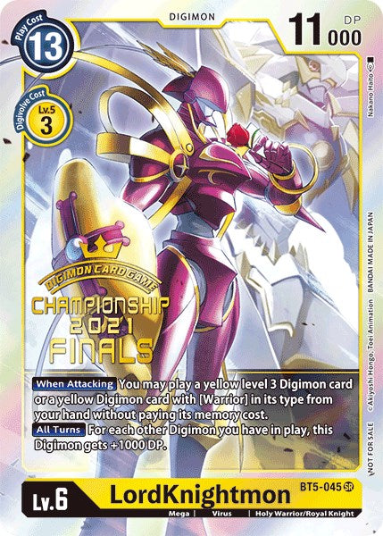 LordKnightmon [BT5-045] (Paquete de eventos de finales de campeonato 2021, conjunto de sellos dorados con arte alternativo) [Promociones de Battle of Omni] 