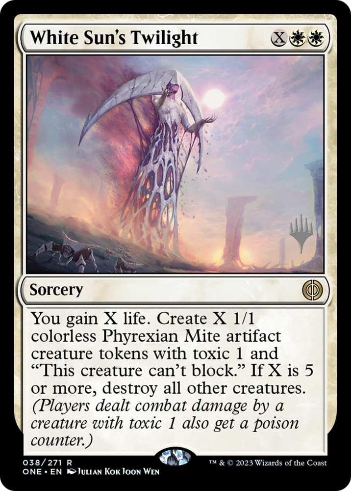Crepúsculo del Sol Blanco (Paquete promocional) [Phyrexia: Promociones All Will Be One] 