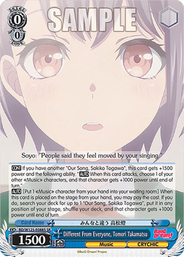 Different From Everyone, Tomori Takamatsu (BD/W125-E088S SR) [MyGO!!!!! x Ave Mujica]