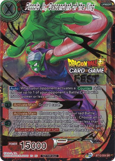 Piccolo Jr., Descendiente del Rey (Card Game Fest 2022) (BT12-004) [Tarjetas de promoción del torneo] 