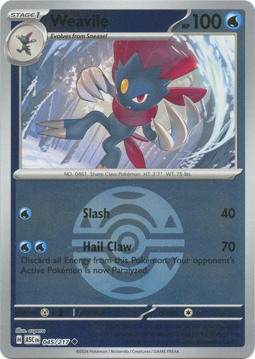 Weavile (045/217) (Dusk Ball) [Mega Evolution: Ascended Heroes]