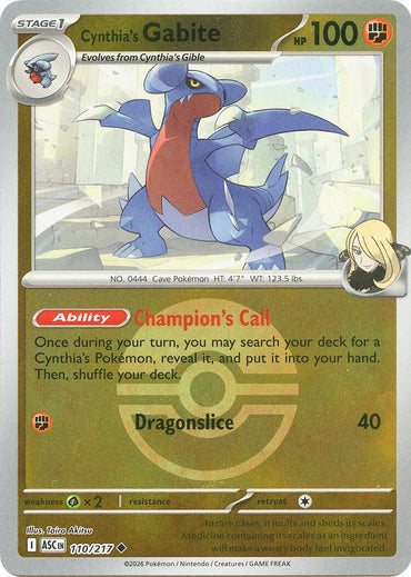Cynthia's Gabite (110/217) (Poke Ball) [Mega Evolution: Ascended Heroes]