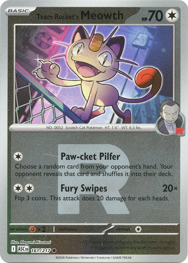 Team Rocket's Meowth (161/217) (Team Rocket) [Mega Evolution: Ascended Heroes]