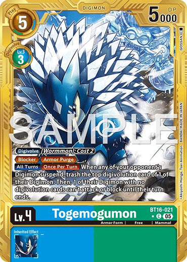 Togemogumon [BT16-021] (Gold Border) [Advanced Booster Digimon Generation]