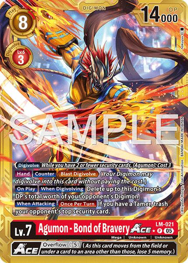 Agumon [LM-021] - Bond of Bravery ACE (Gold Border) [Advanced Booster Digimon Generation]