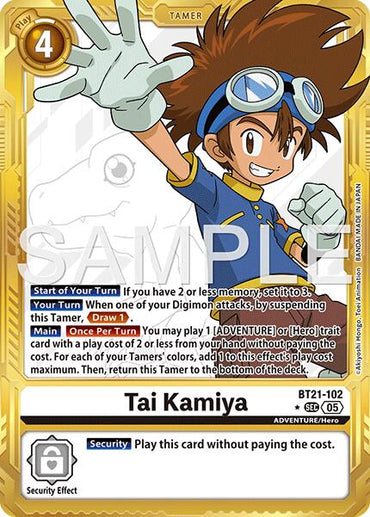 Tai Kamiya [BT21-102] (Gold Border) [Advanced Booster Digimon Generation]