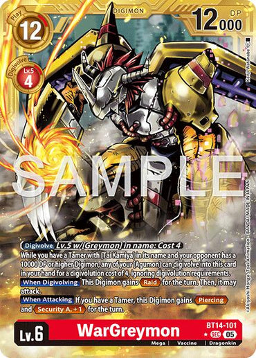 WarGreymon [BT14-101] - BT14-101 (Gold Border) [Advanced Booster Digimon Generation]