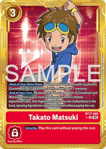 Takato Matsuki [BT17-080] (Gold Border) [Advanced Booster Digimon Generation]