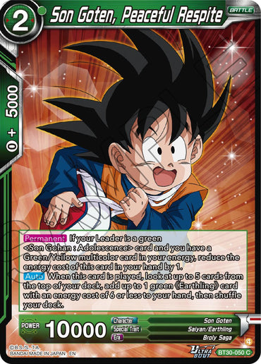 Son Goten, Peaceful Respite (BT30-050) [Three Glorious Fighters]