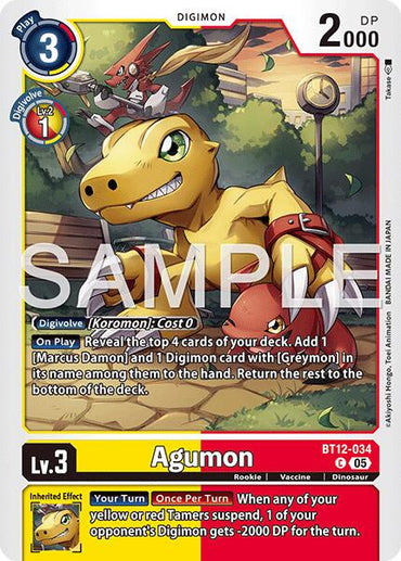 Agumon [BT12-034] - BT12-034 (Reprint) [Advanced Booster Digimon Generation]