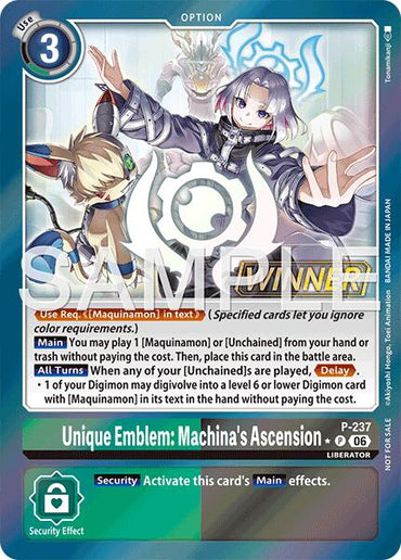 Unique Emblem: Machina's Ascension [P-237] (Store Tournament 2026 Vol. 2 Winner Pack) [Promotional Cards]