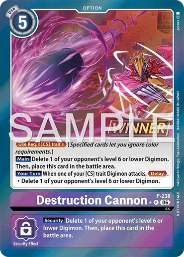 Destruction Cannon [P-238] (Store Tournament 2026 Vol. 2 Winner Pack) [Promotional Cards]