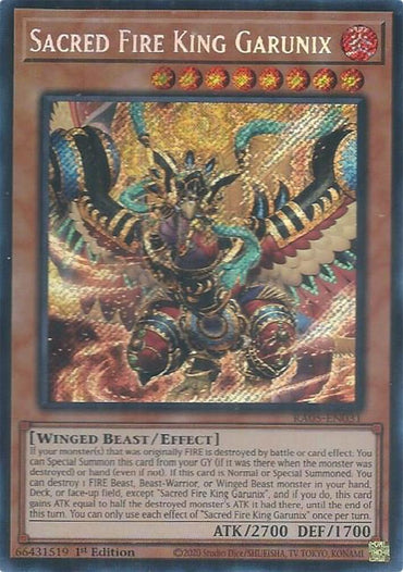 Sacred Fire King Garunix (Secret Rare) [RA05-EN031] Secret Rare
