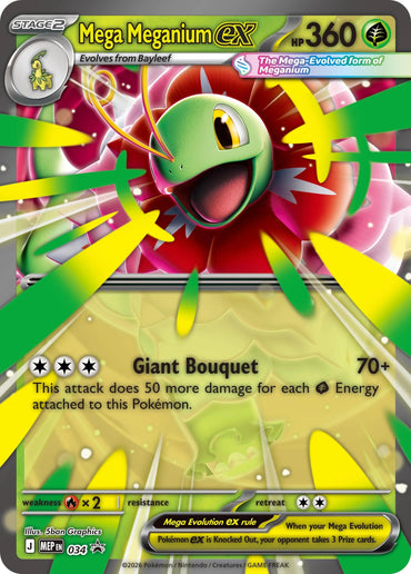 Mega Meganium ex (034) (Jumbo) [Mega Evolution Promo]