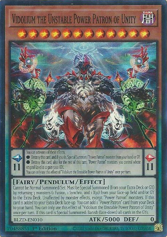 Vidolium the Unstable Power Patron of Unity [BLZD-EN010] Super Rare