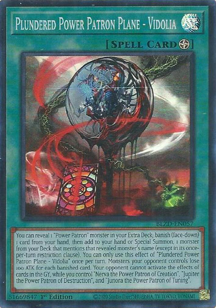 Plundered Power Patron Plane - Vidolia [BLZD-EN057] Super Rare
