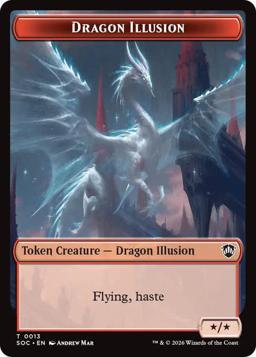 Dragon Illusion // Elemental (0019) Double-Sided Token [Secrets of Strixhaven Commander Tokens]