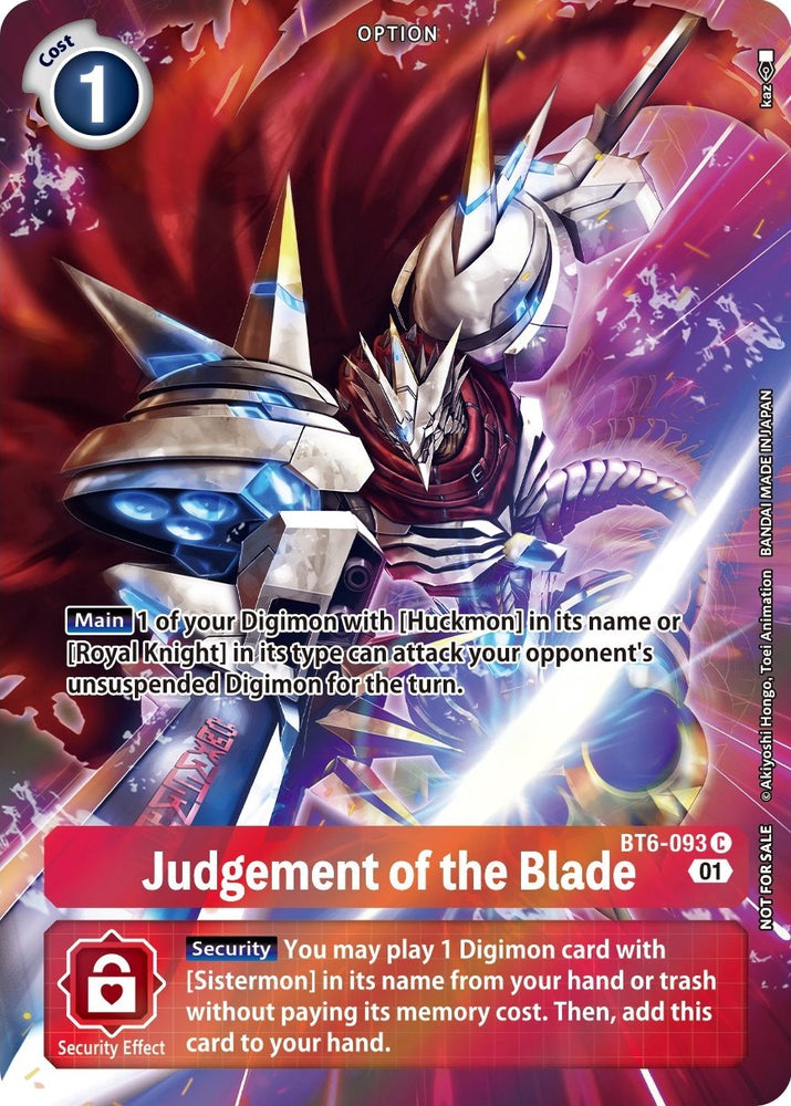 Judgement of the Blade [BT6-093] (Juego de mazos premium) [Promociones de doble diamante] 