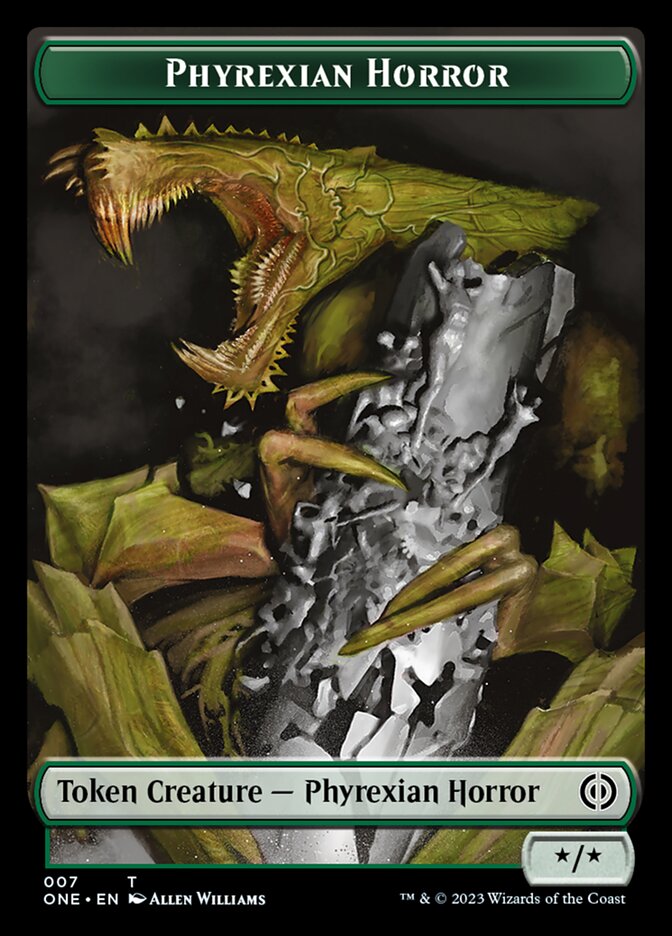Rebel // Horror pirexiano (007) Ficha de doble cara [Phyrexia: Todas serán una fichas] 