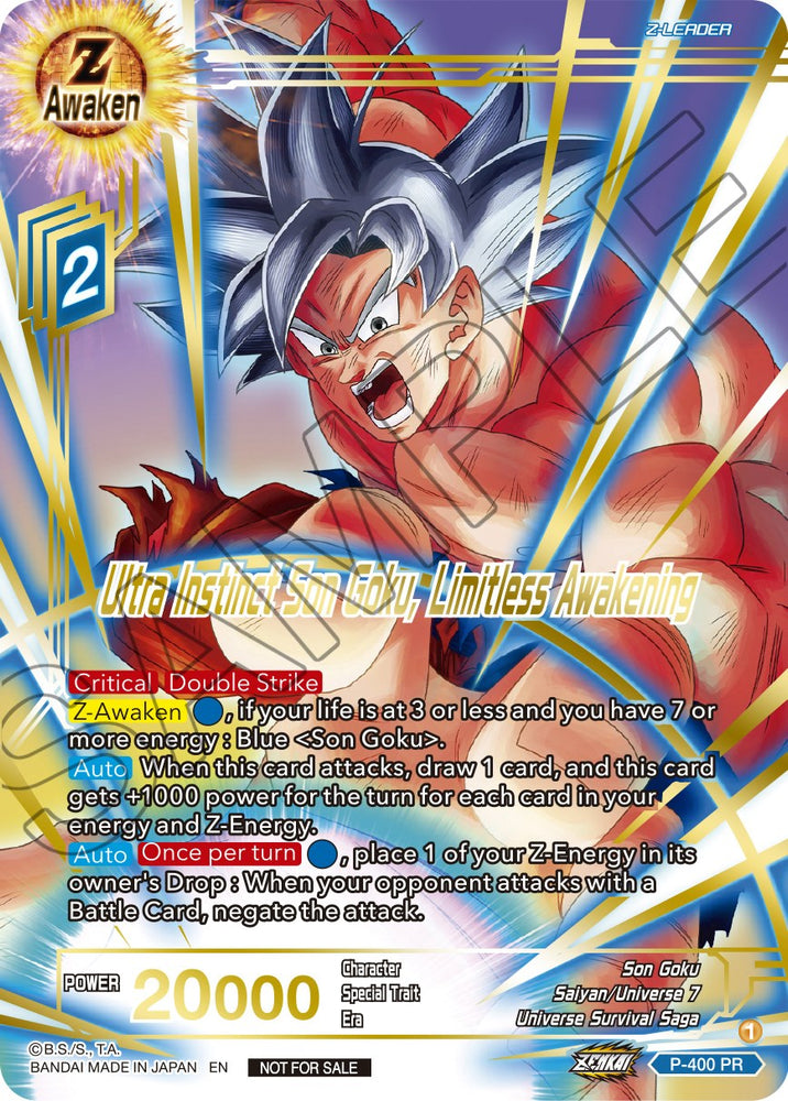 Ultra Instinct Son Goku, Despertar ilimitado (estampado en oro) (P-400) [Tarjetas de promoción] 