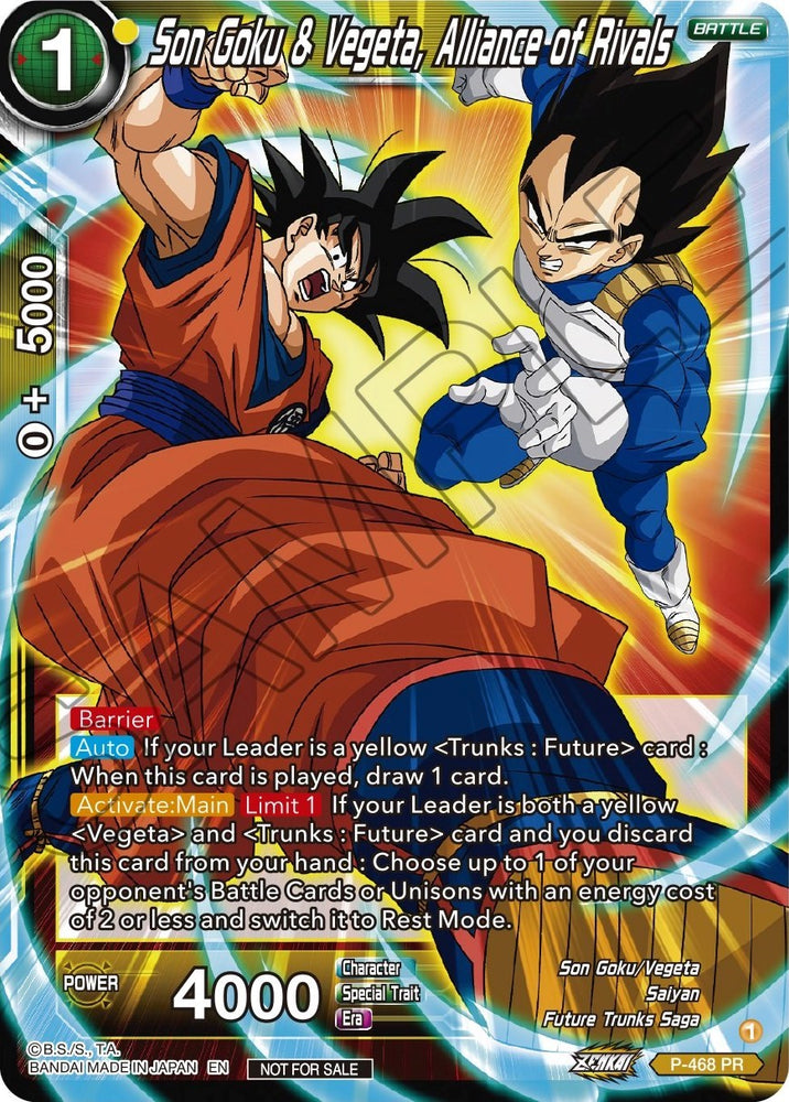 Son Goku y Vegeta, Alianza de Rivales (Z03 Dash Pack) (P-468) [Tarjetas de promoción] 