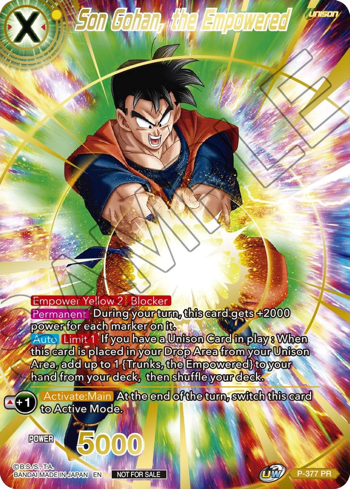 Son Gohan, el Empoderado (estampado en oro) (P-377) [Tarjetas de promoción] 