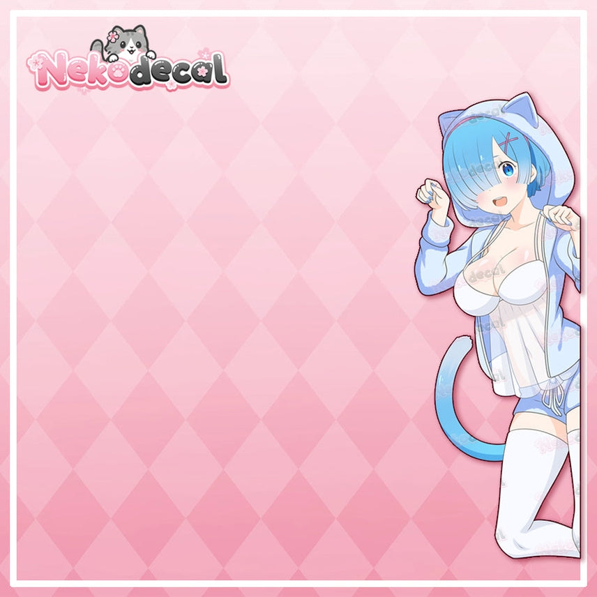 NekoDecal Side Peek Sticker Blue Twin