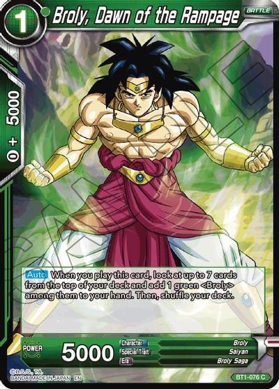 Broly, Dawn of the Rampage (Reimpresión) (BT1-076) [Battle Evolution Booster] 
