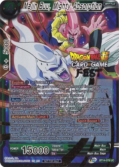 Majin Buu, Mighty Absorción (Card Game Fest 2022) (BT14-078) [Tarjetas de promoción del torneo] 
