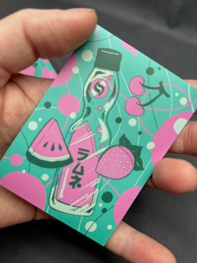 Kawaii Custom Gaming Card Sleeves: Fruit & Ramune