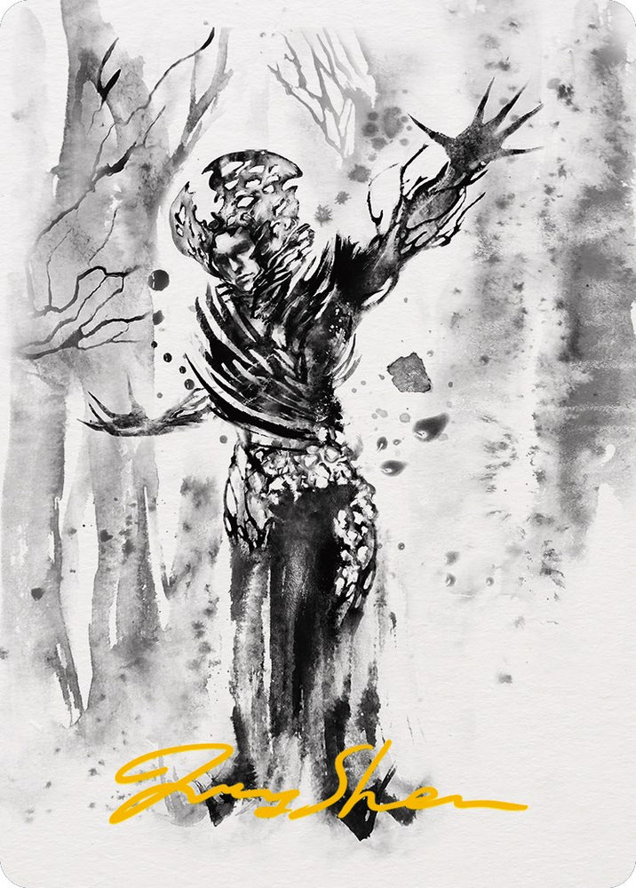 Tarjeta de arte de cultivador de Rustvine (firma estampada en oro) [Phyrexia: All Will Be One Art Series] 