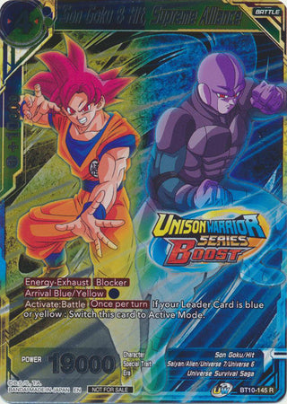 Son Goku &amp; Hit, Alianza Suprema (Paquete de eventos 08) (lámina alternativa) (BT10-145) [Tarjetas de promoción de torneos] 
