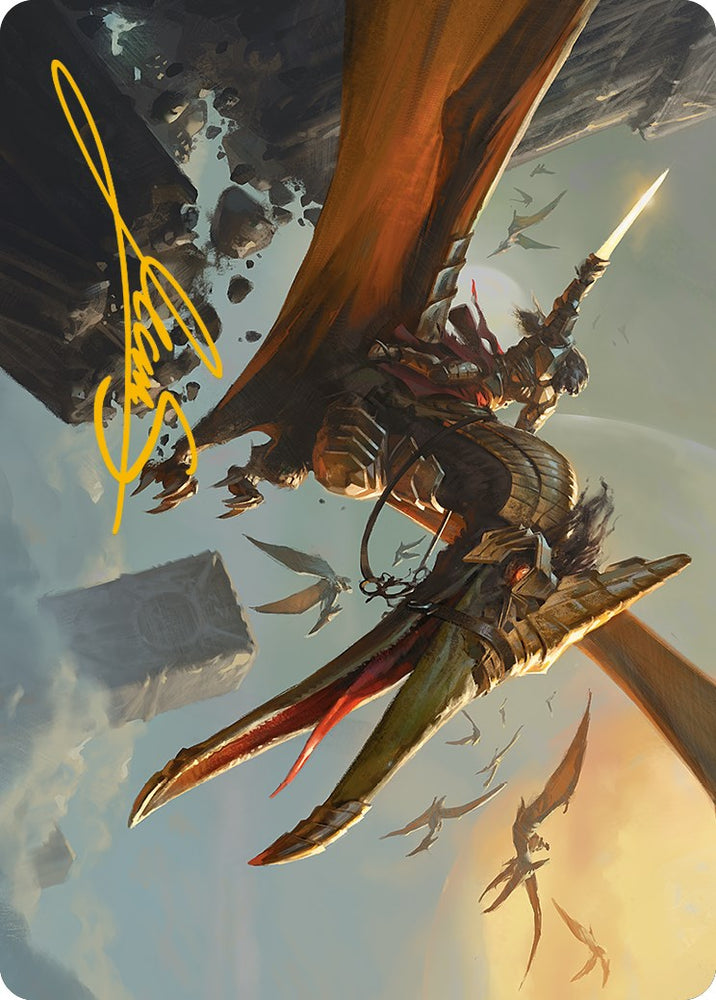 Tarjeta artística Skyhunter Strike Force (firma estampada en oro) [Phyrexia: All Will Be One Art Series] 