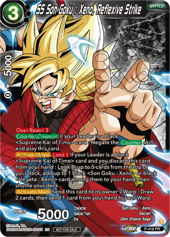 SS Son Goku: Xeno, Reflexive Strike (Ganador del paquete de torneos de la serie Zenkai Vol.1) (P-418) [Tarjetas de promoción de torneos] 