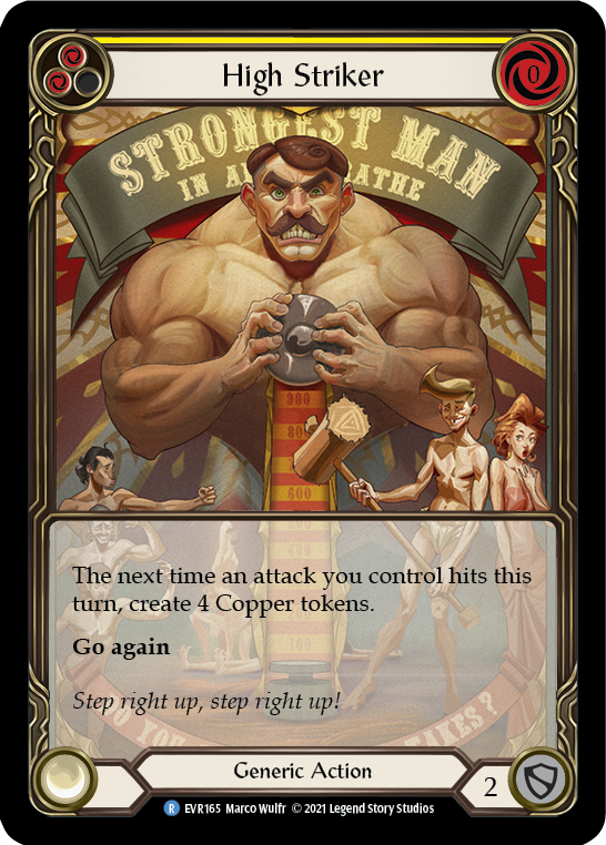 High Striker (Amarillo) [EVR165] (Everfest) 1.ª edición Lámina arcoíris de arte extendido 