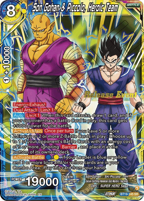 Son Gohan y Piccolo, equipo heroico (paquete navideño Fighter's Ambition) (BT19-145) [Tarjetas de promoción de torneos] 