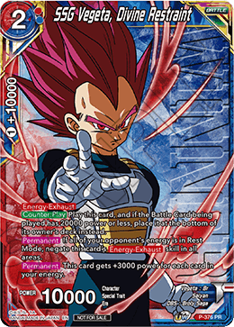 SSG Vegeta, Divine Restraint (Unison Warrior Series Boost Tournament Pack Vol. 7 - Ganador) (P-376) [Tarjetas de promoción de torneos] 