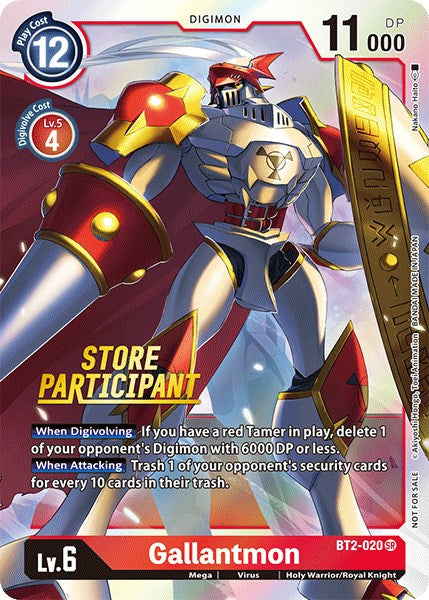 Gallantmon [BT2-020] (Participante de la tienda) [Lanzamiento de promociones especiales de refuerzo] 