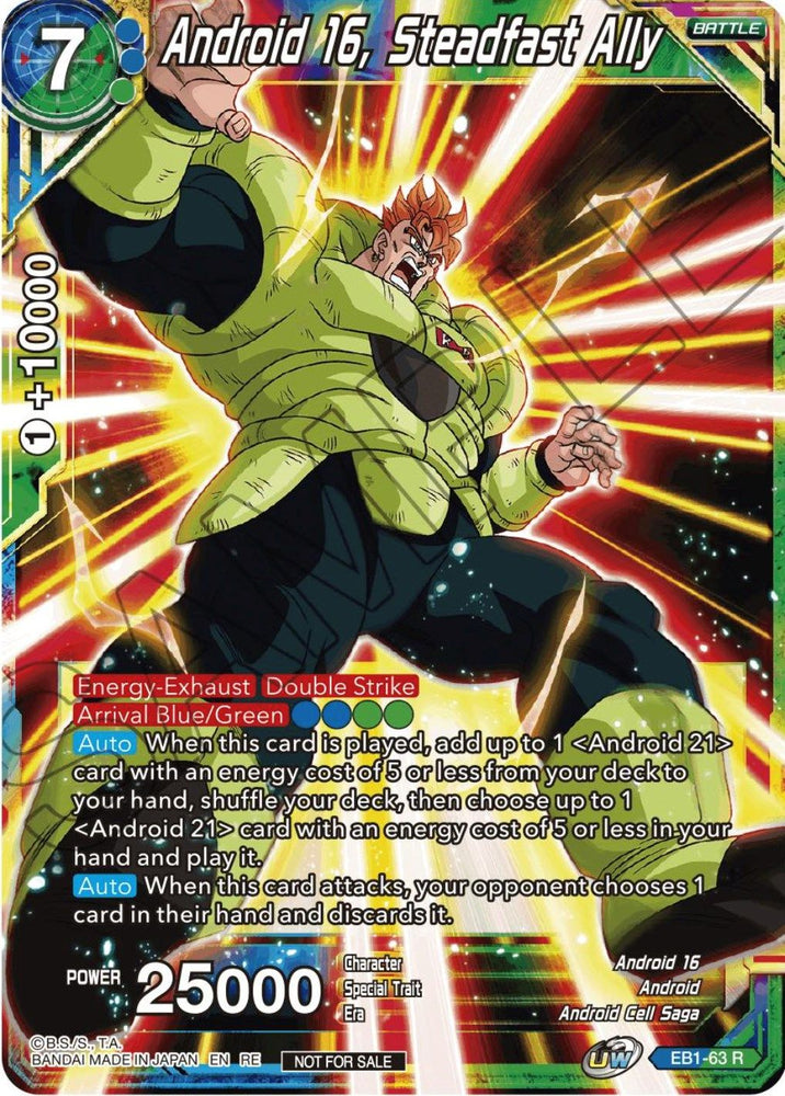 Androide 16, Steadfast Ally (Paquete de selección de campeonato 2023 Vol.1) (EB1-63) [Tarjetas de promoción de torneos] 