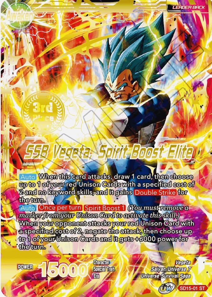 Vegeta // SSB Vegeta, Spirit Boost Elite (tercer lugar en el Campeonato 2021) (SD15-01) [Tarjetas de promoción del torneo] 