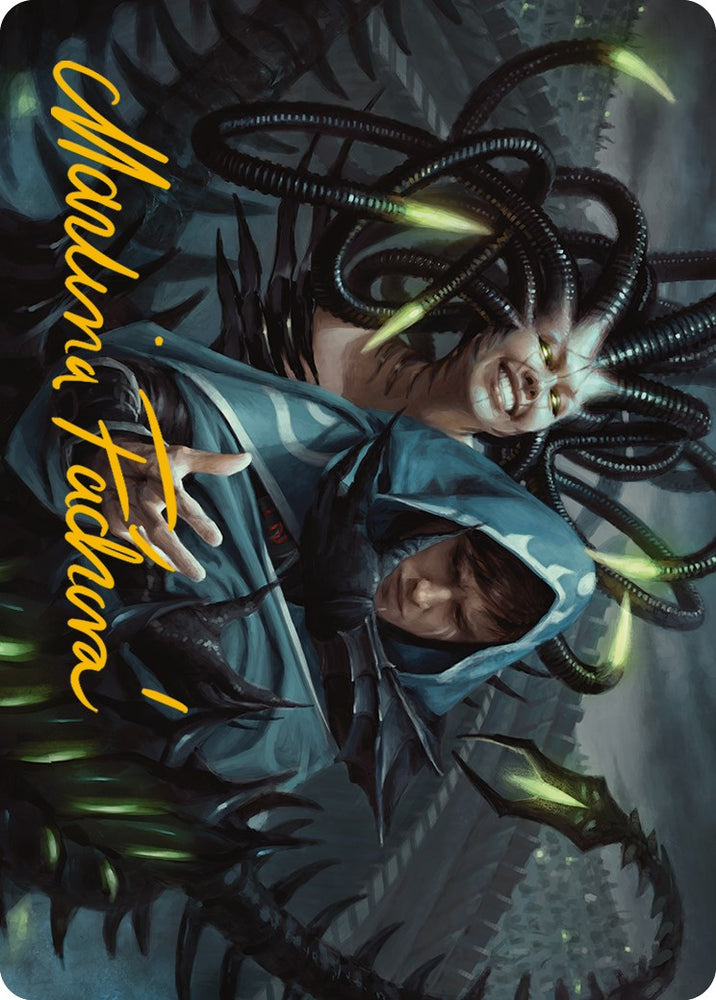 Tarjeta de arte Phyrexian Arena (firma estampada en oro) [Phyrexia: All Will Be One Art Series] 